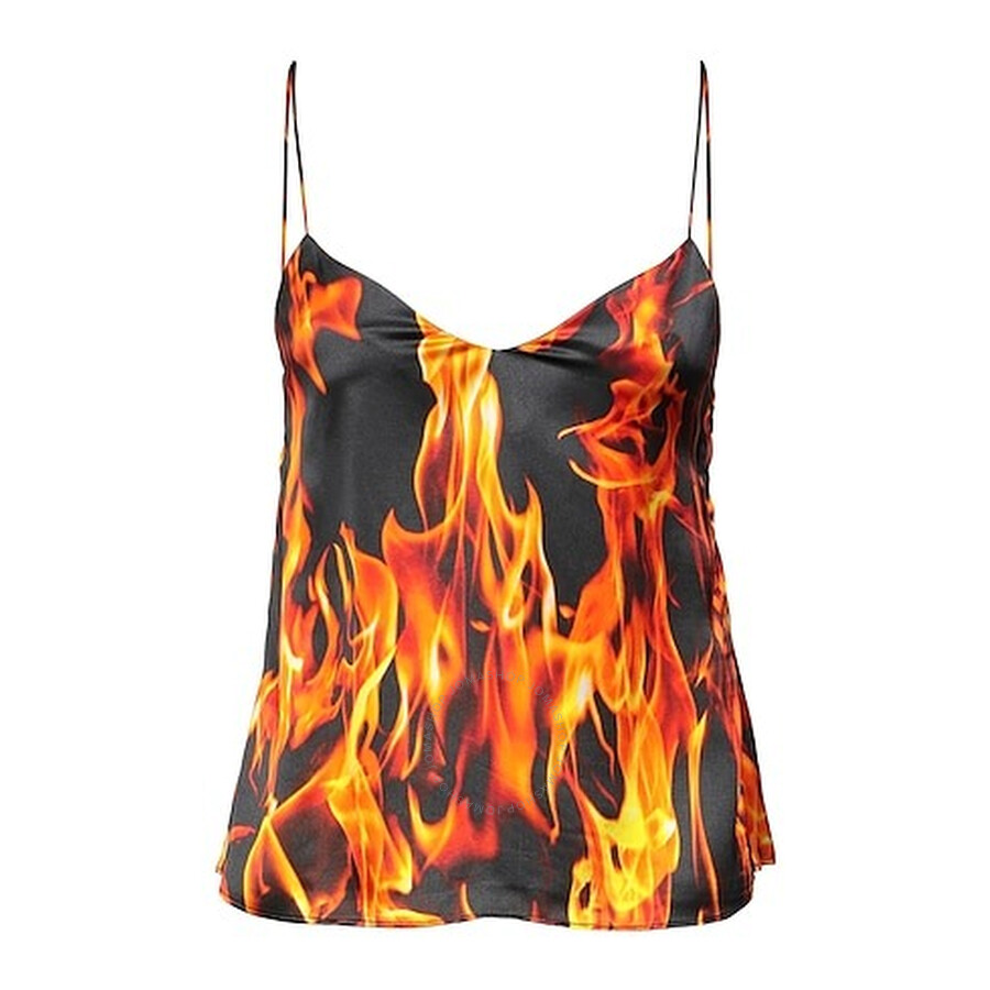 Vetements Ladies Fire Print Slip Top