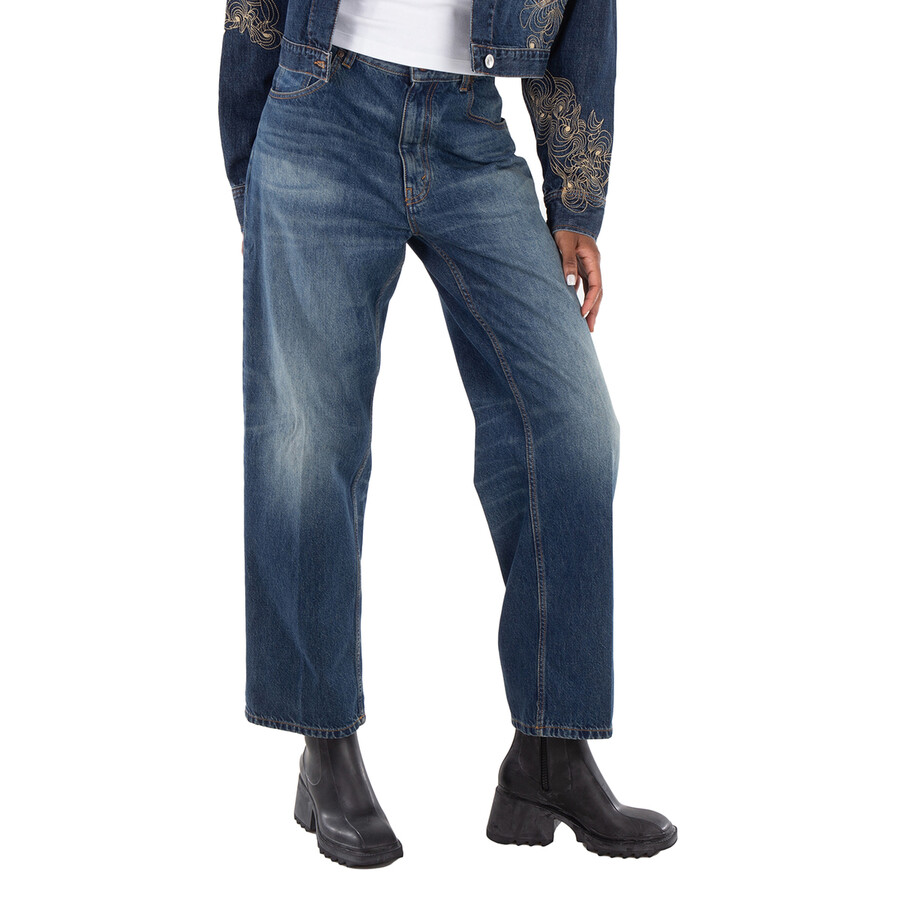 デニム・ジーパン Victoria Beckham FW24 (1324DJE005557A HEAVYVINTAGEINDIGO) Victoria Beckham Boyfriend Denim Jeans, Waist Size 24