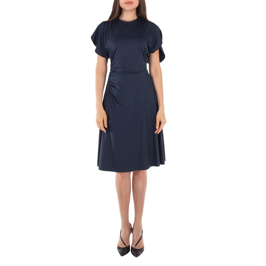 Crewneck Gathered Midi Dress