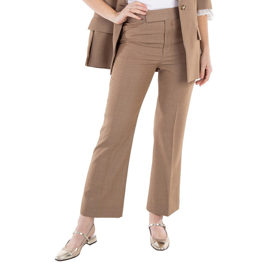 Cropped Flare Trousers