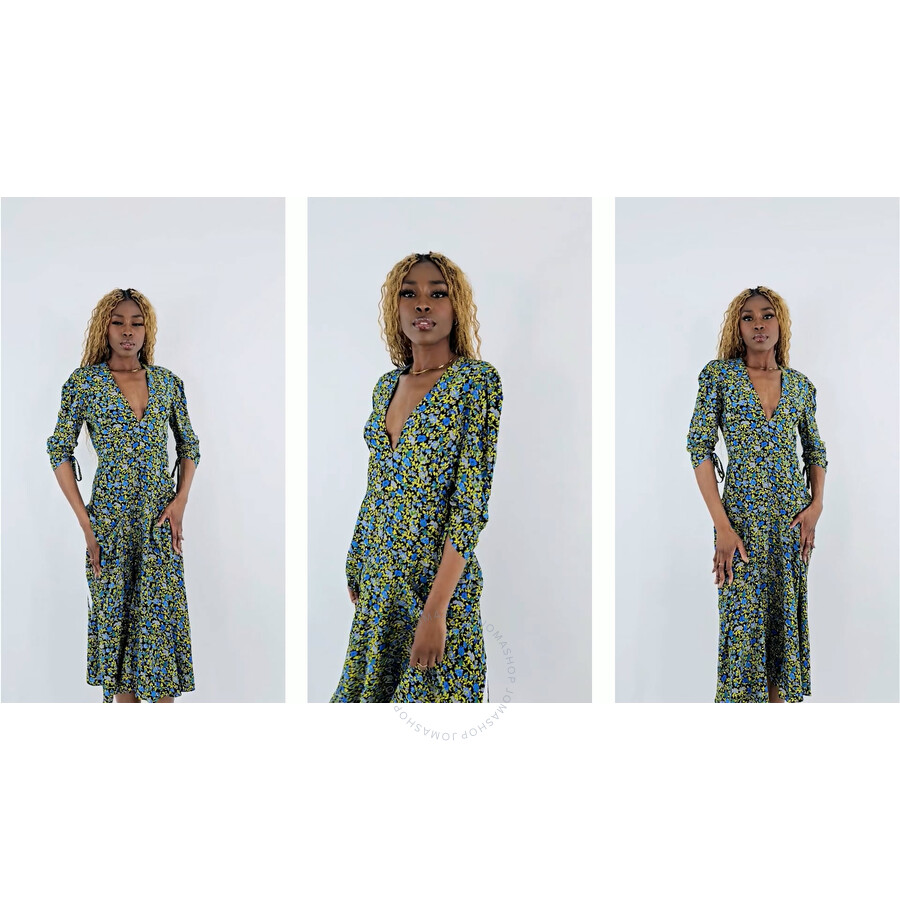 Victoria Beckham Floral-print Long Dress, Brand Size 12 (US