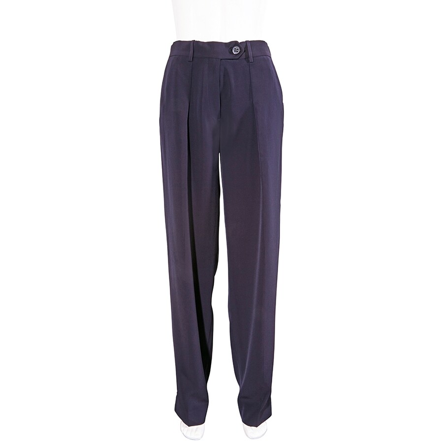 Victoria Beckham Ladies Pants Midnight Slim Front Pleat Pant In Midnight