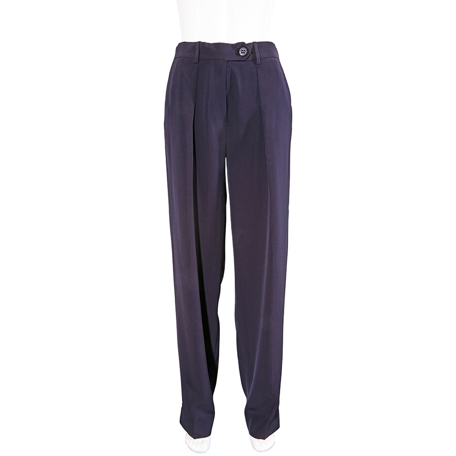 Shop Victoria Beckham Ladies Pants Midnight Slim Front Pleat Pant