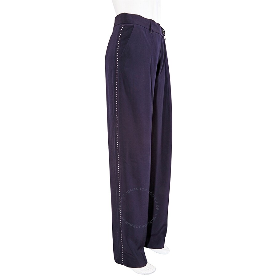 Victoria Beckham Ladies Pants Midnight Slim Front Pleat Pant In Midnight