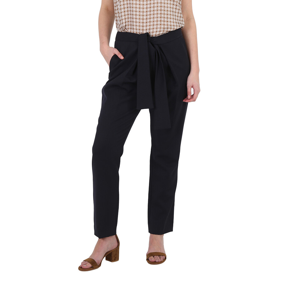 Ladies Pants Navy Front Tie Pant