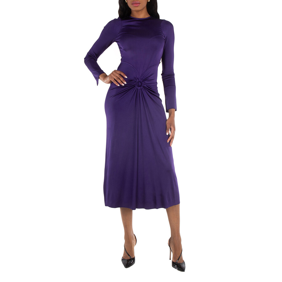 Long Sleeve Gathered Midi Dress