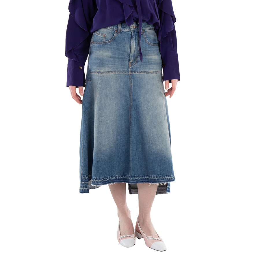 Patched Denim Skirt