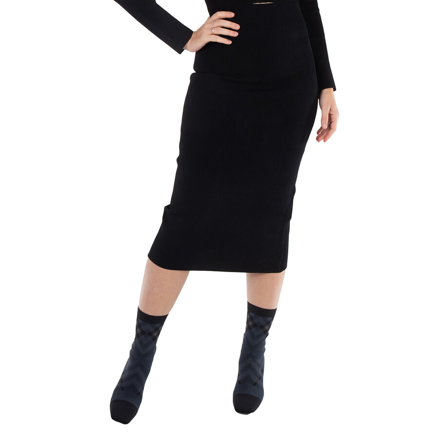 Ribbed Body Fitted Pencil Skirt