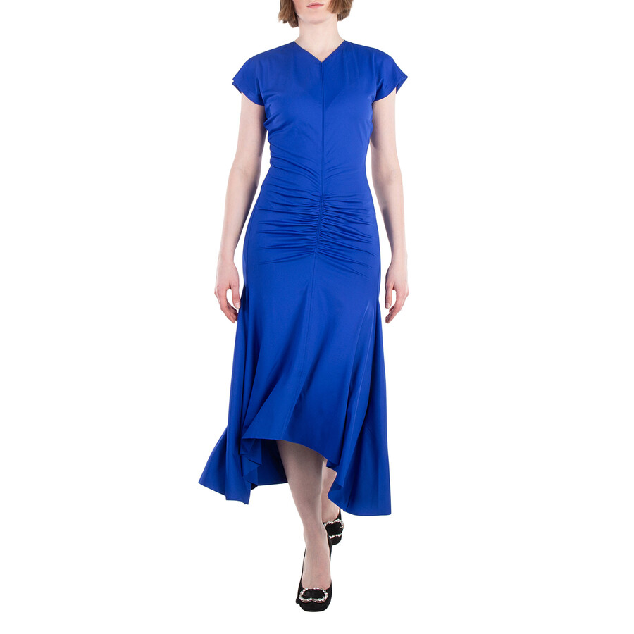 Ruched Asymmetric Midi Dress, Brand Size 8 (US Size 4)