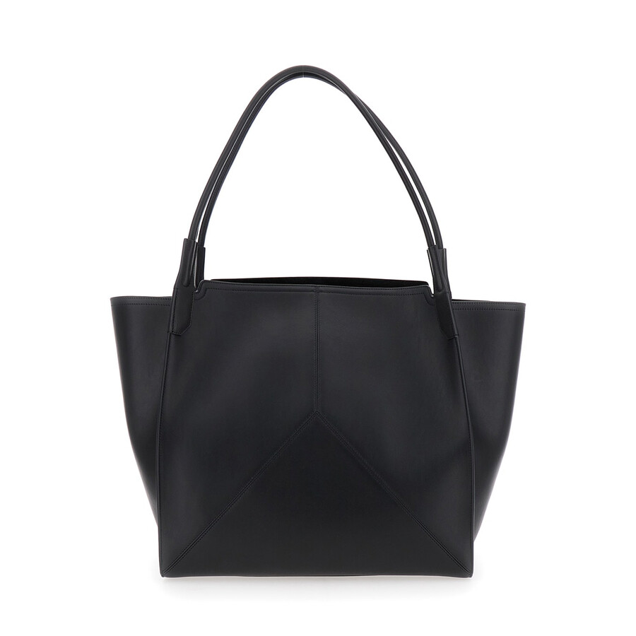 Victoria Beckham Victoria Black Handbag With V Stitching On The Front And Embossed Logo Lettering On In Black