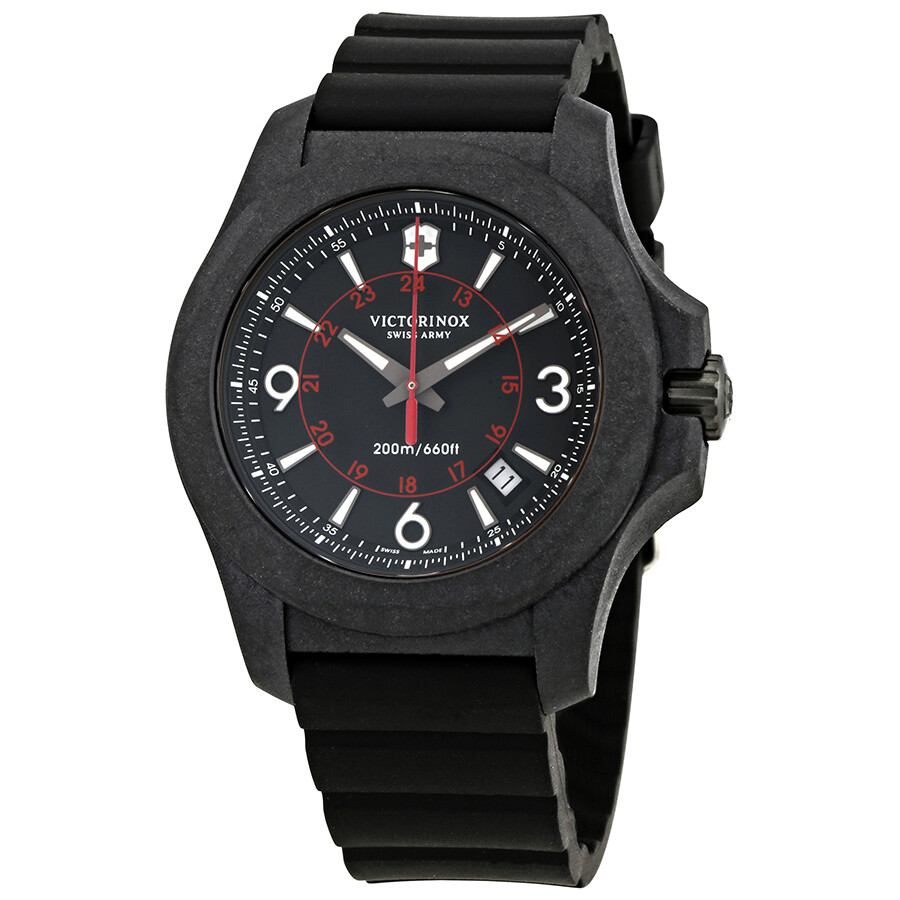Victorinox I.N.O.X. Carbon Black Dial Men's Rubber Watch 241777
