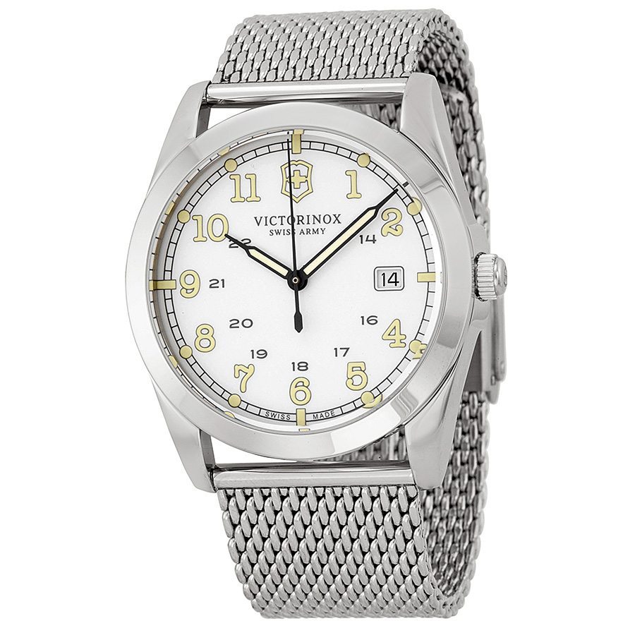 Victorinox Infantry Swiss Army White Dial Stainless Steel Men's