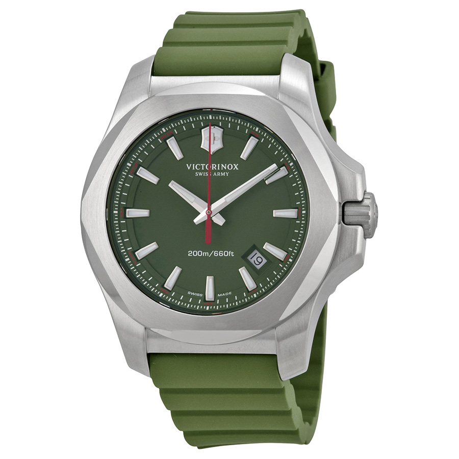 Victorinox Swiss Army Inox Green Dial Green Rubber Men's Watch