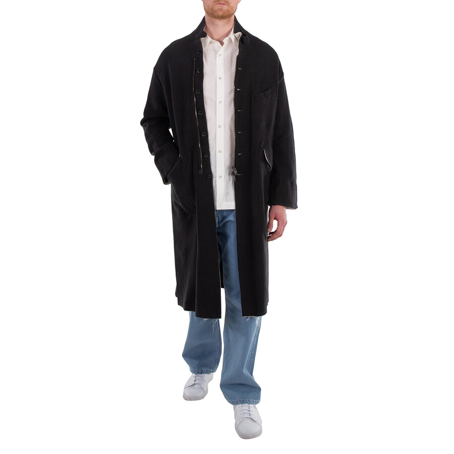 Men's Gray Long Fulling Coat