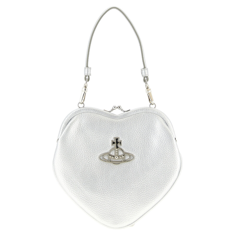 Vivienne Westwood Belle Heart Frame Purse Handbag In Silver
