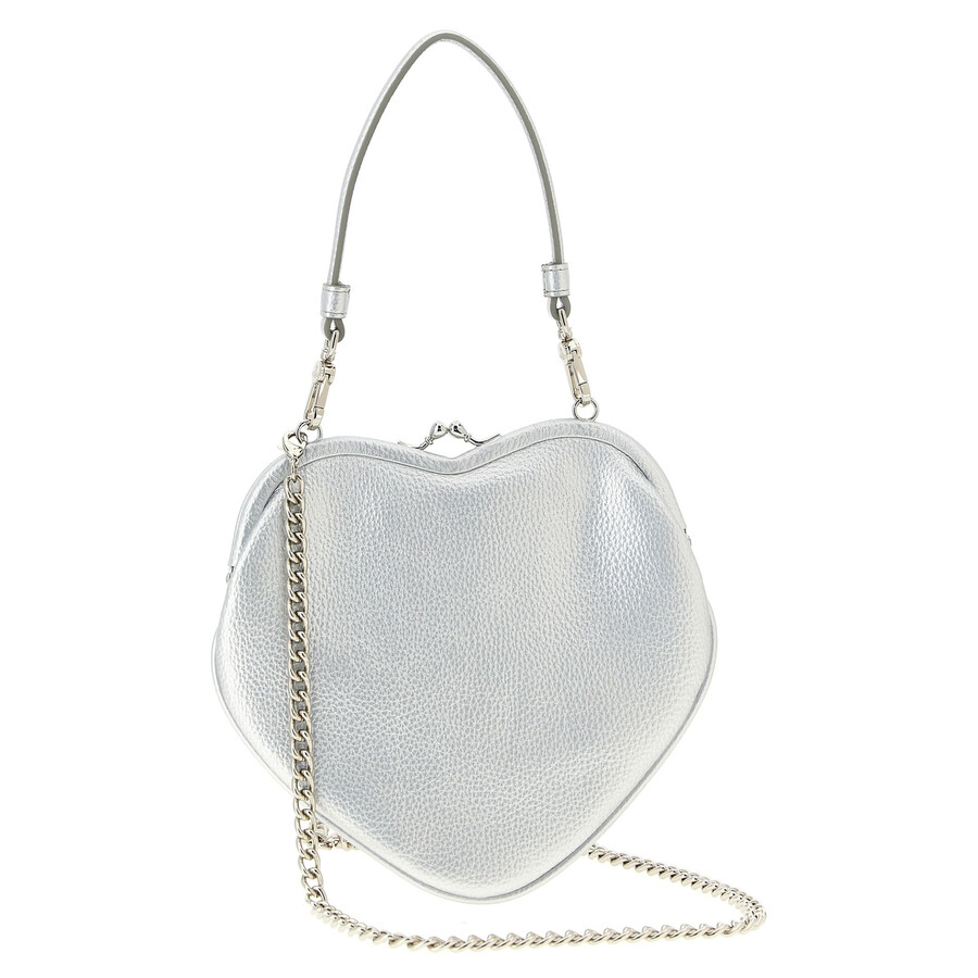 Vivienne Westwood Belle Heart Frame Purse Handbag In Silver