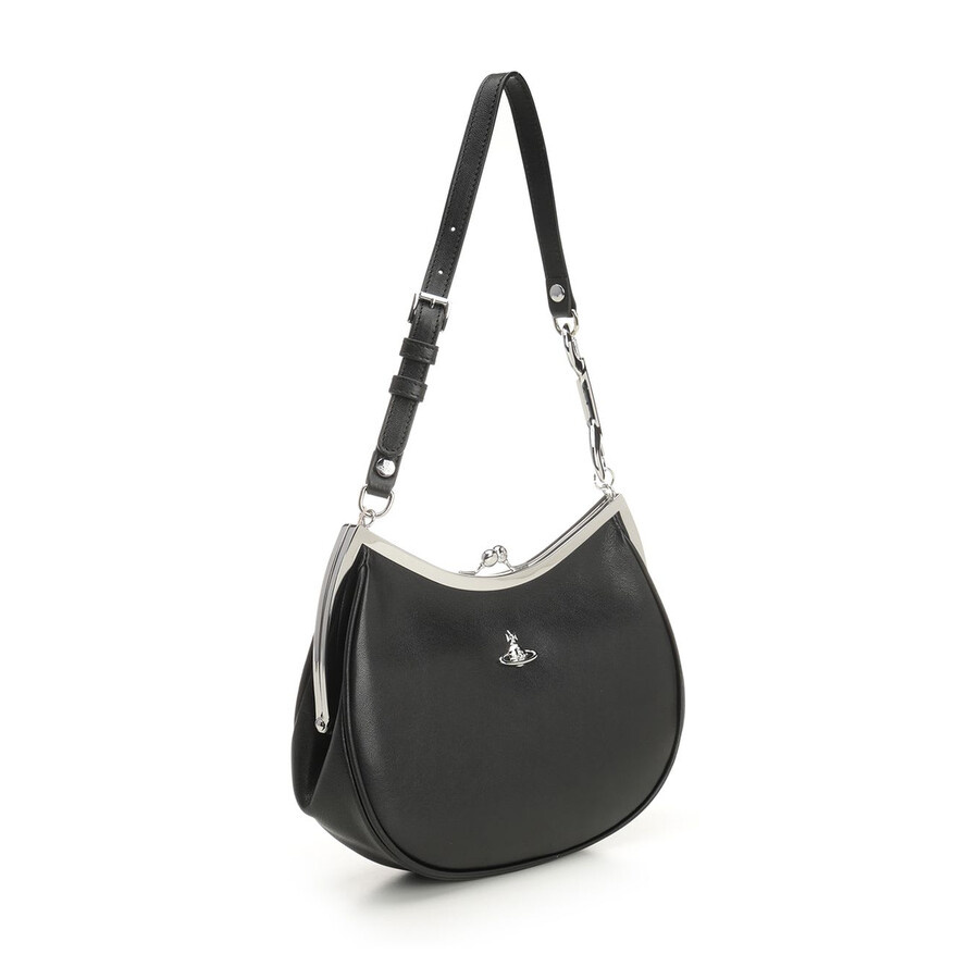 Vivienne Westwood Charm Frame Purse Handbag In Black