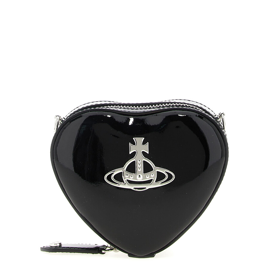 Vivienne Westwood Heart Shape Cross-body Bag With Adjustable Strap In Black