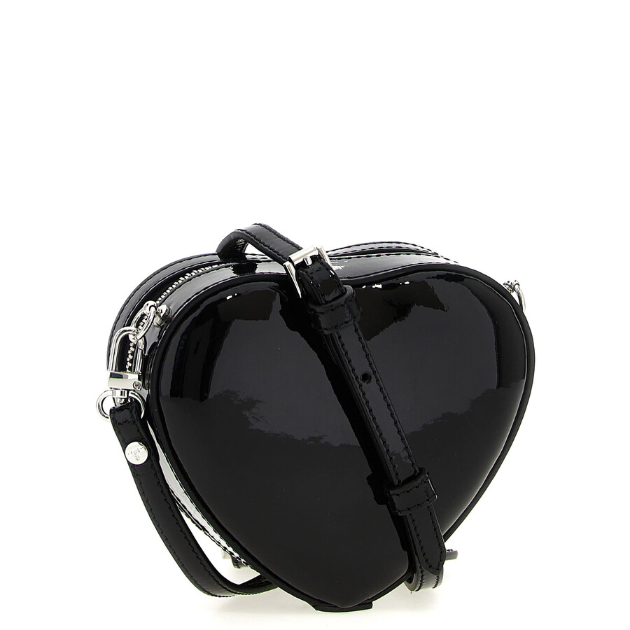 Vivienne Westwood Heart Shape Cross-body Bag With Adjustable Strap In Black