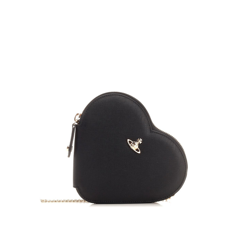 Vivienne Westwood New Heart Crossbody Bag In Black