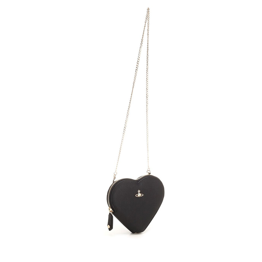Vivienne Westwood New Heart Crossbody Bag In Black