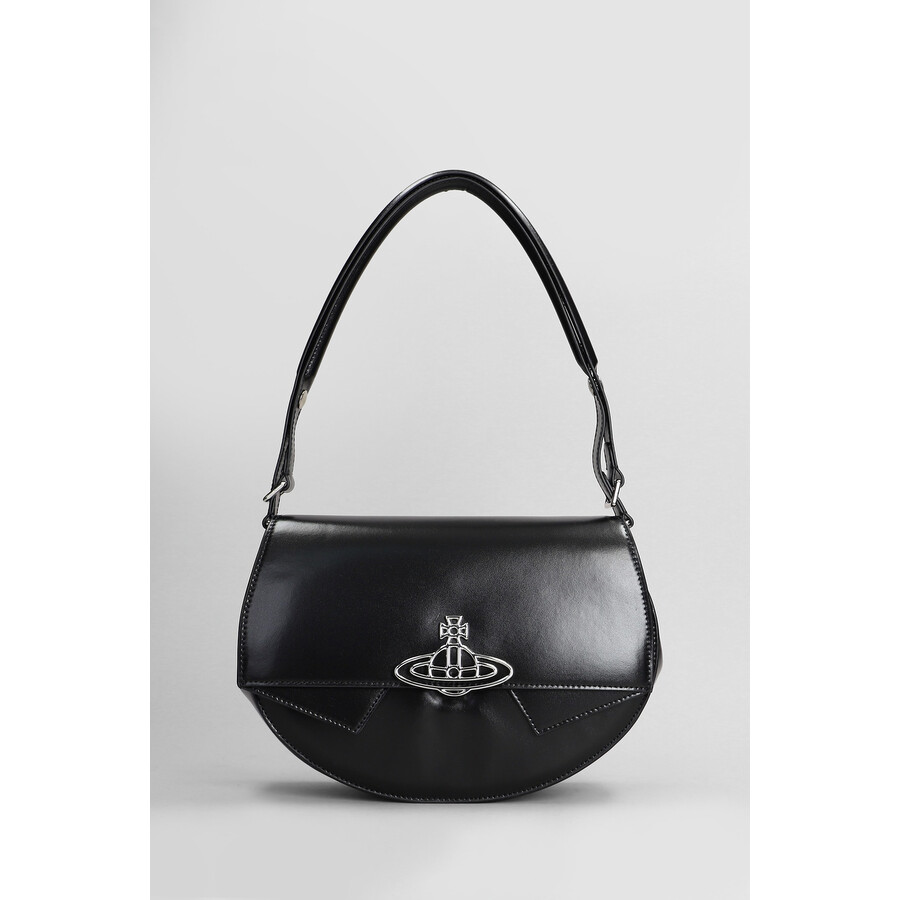 Vivienne Westwood Sadie Shoulder Bag In Black Leather In Black