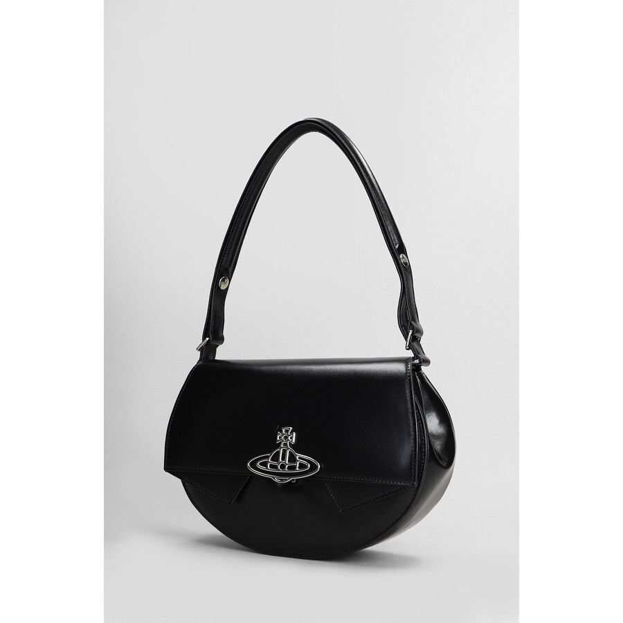 Vivienne Westwood Sadie Shoulder Bag In Black Leather In Black