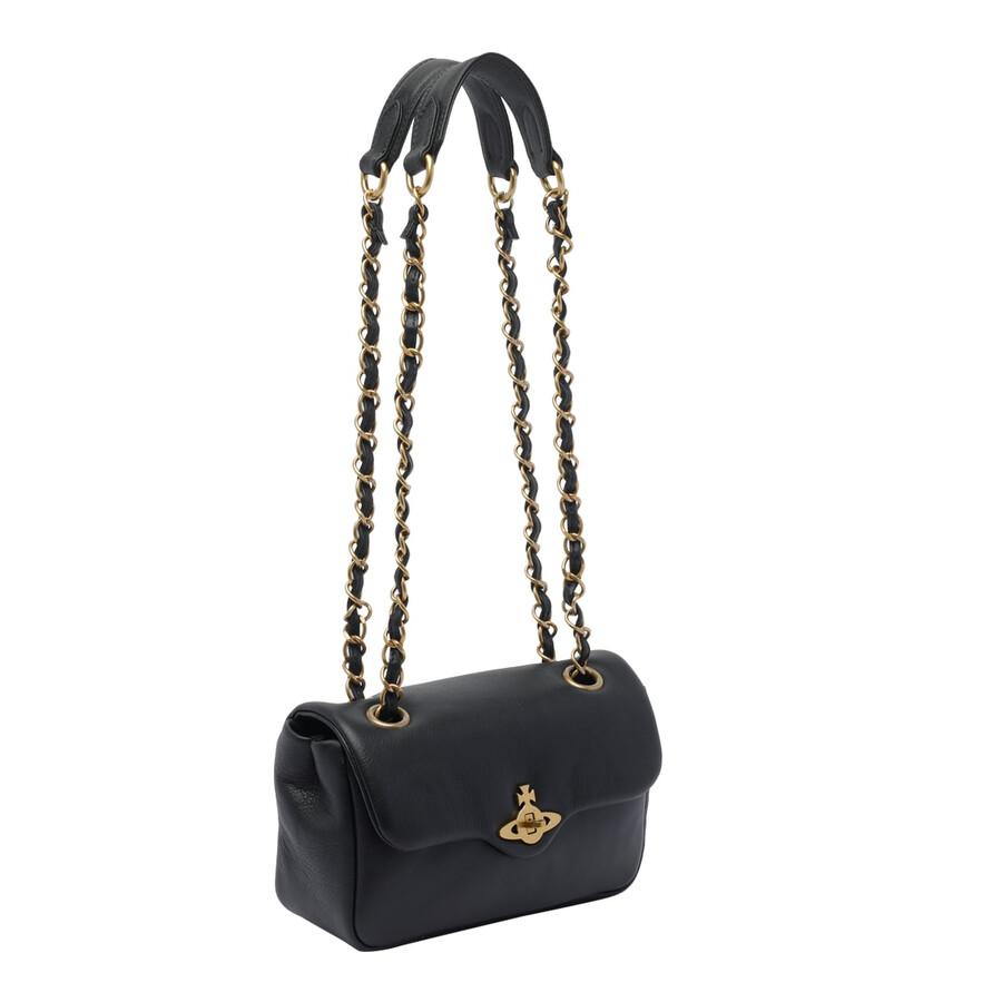 Vivienne Westwood Anita Chain Leather Shoulder Bag In Black