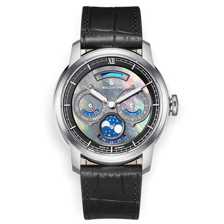 Waldhoff Olympus Automatic Grey Dial Men's Watch Olympus Carbon Silver