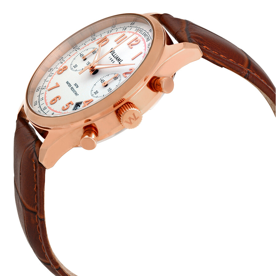 William L 1985 Vintage Chronograph White Dial Men's Watch WLOR01BCORCM ...