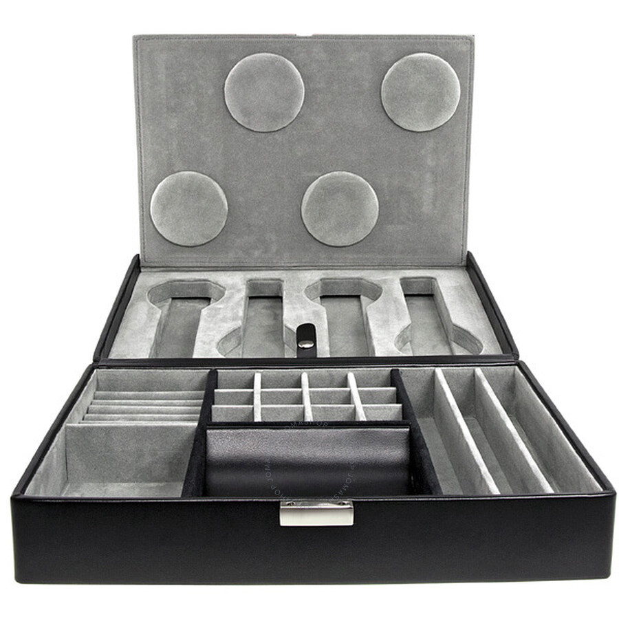 Wolf 4 Piece Travel Watch Box W Valet Model No 99505 Cases 99505 Wolf 4 Piece Travel Watch Box W Valet Model No