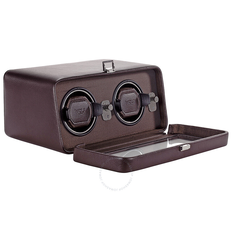 Wolf Windsor Module 2.5 Brown Leather Double Watch Winder 4526519