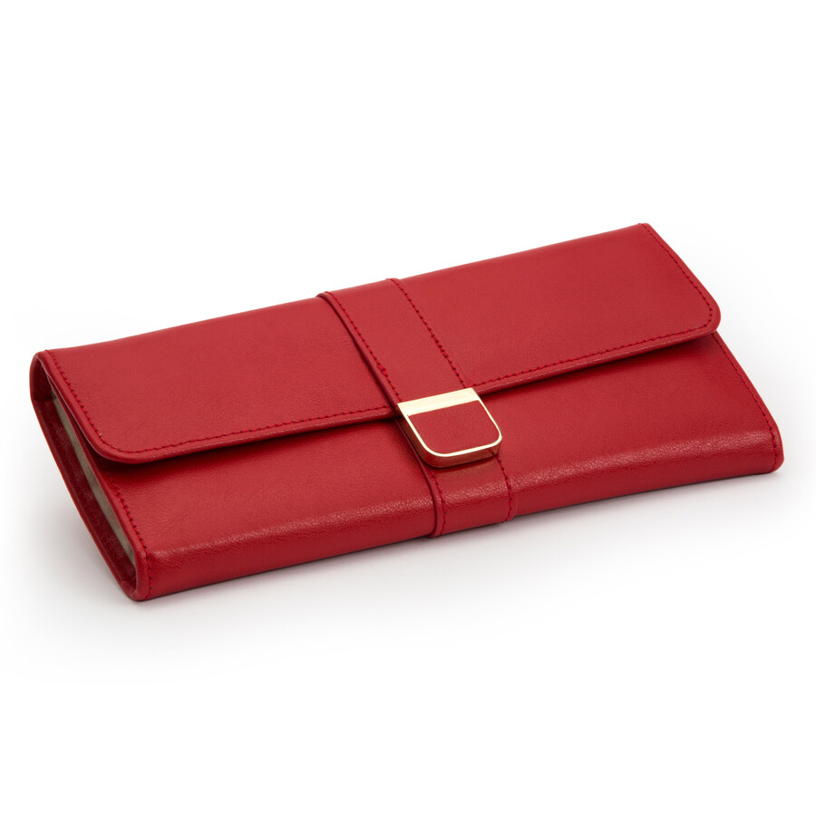 Wolf Palermo Red Jewelry Roll 213472 In Red
