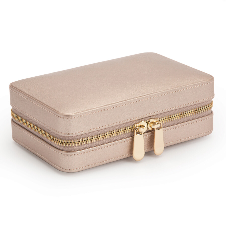 Wolf Palermo Zip Case In Pink/rose Gold Tone/gold Tone