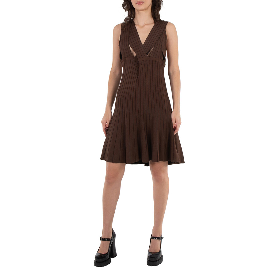 Y / Project Brown Braided Neck Knit Dress