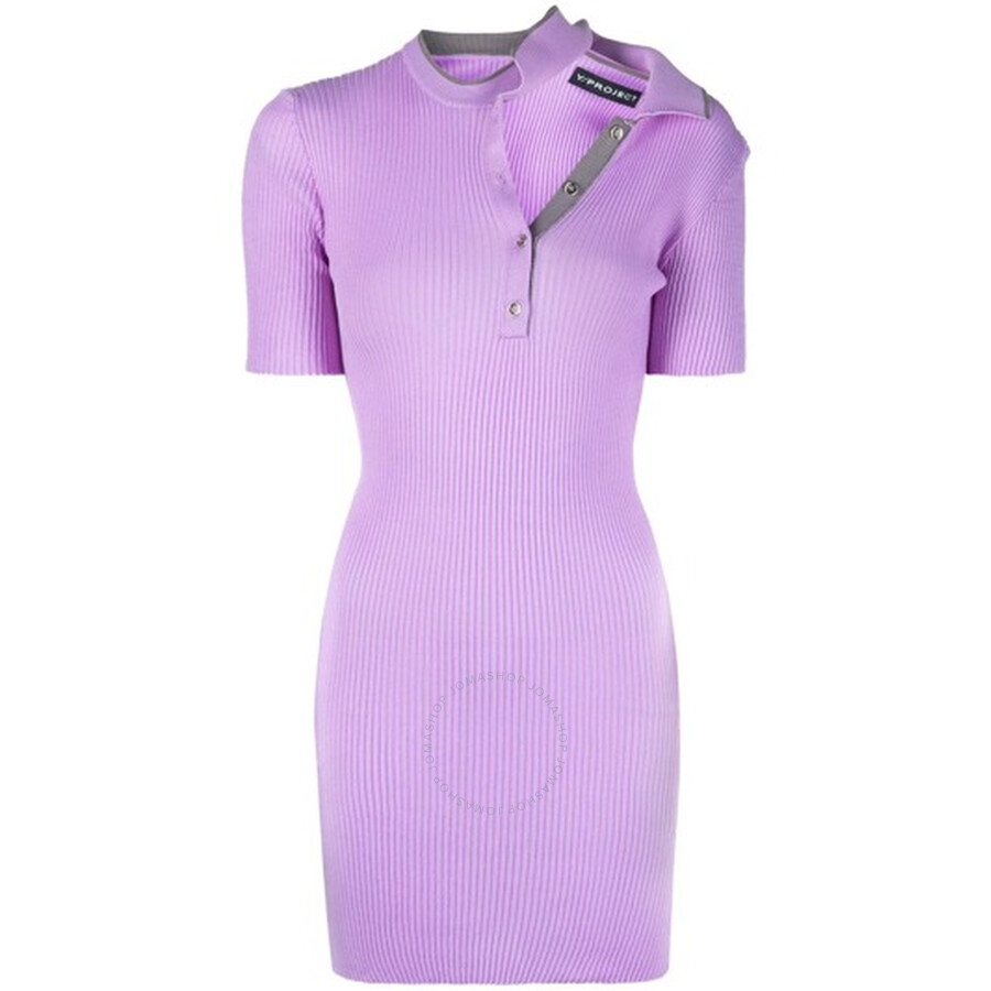 Y/PROJECT Y / PROJECT LILAC DOUBLE COLLAR POLO MINI DRESS