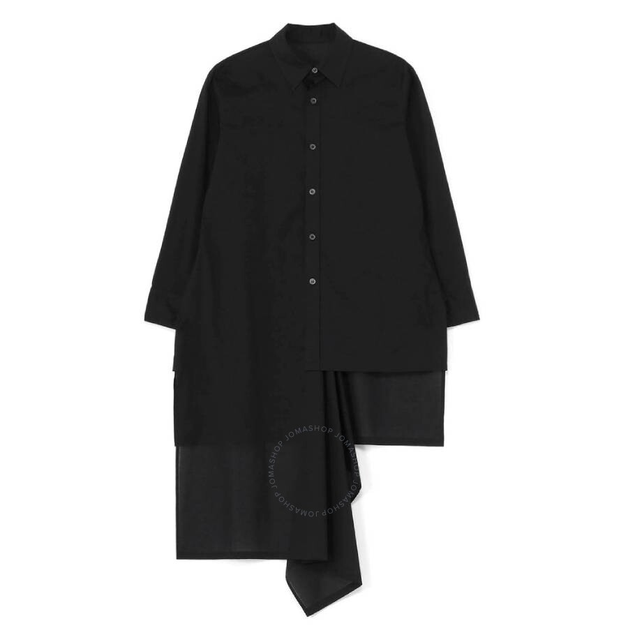 Yohji Yamamoto Layered-design Cotton Shirt In Black