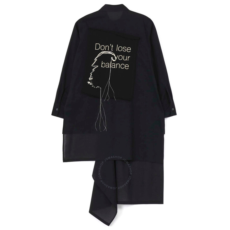 Yohji Yamamoto Layered-design Cotton Shirt In Black