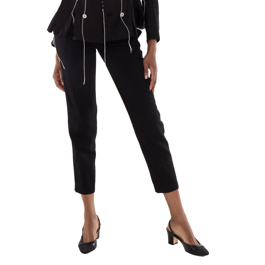Gabardine Belted Tapered Trousers
