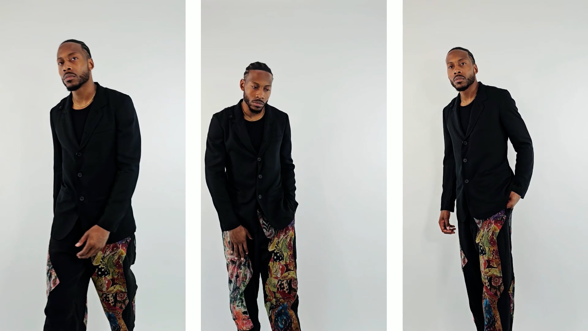 Yohji Yamamoto Men's Black Y-Patchwork P.L Pants, Brand Size 2