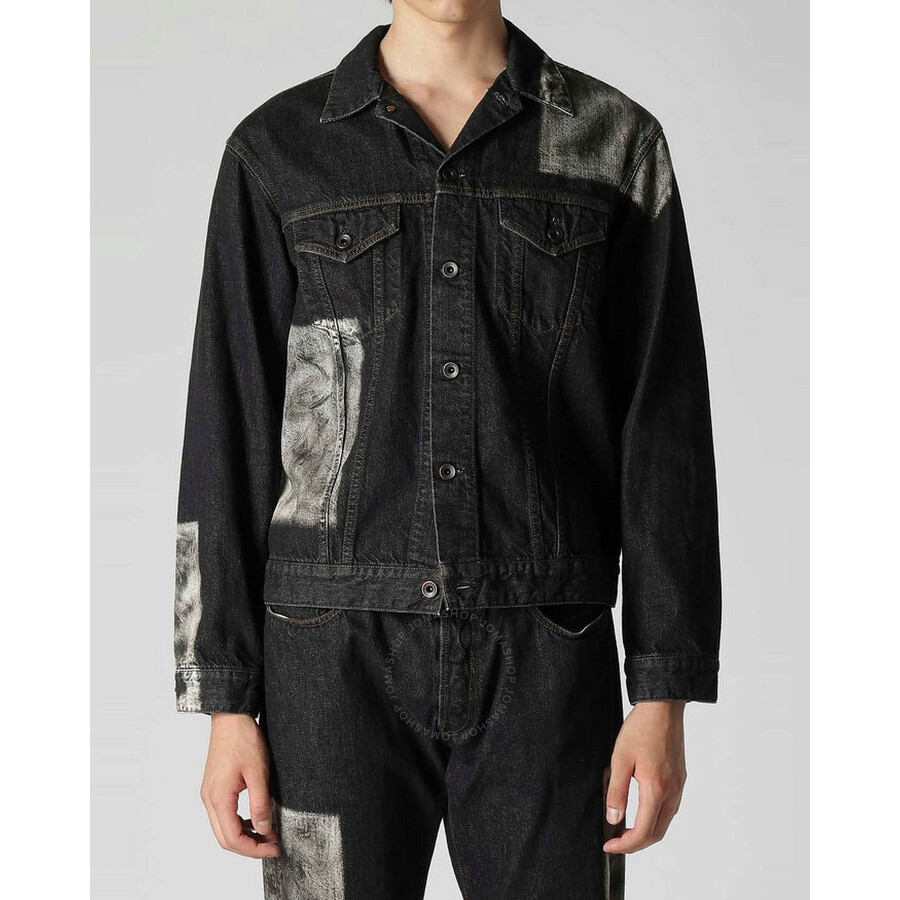 Yohji Yamamoto Black Faded Denim Jacket In Black