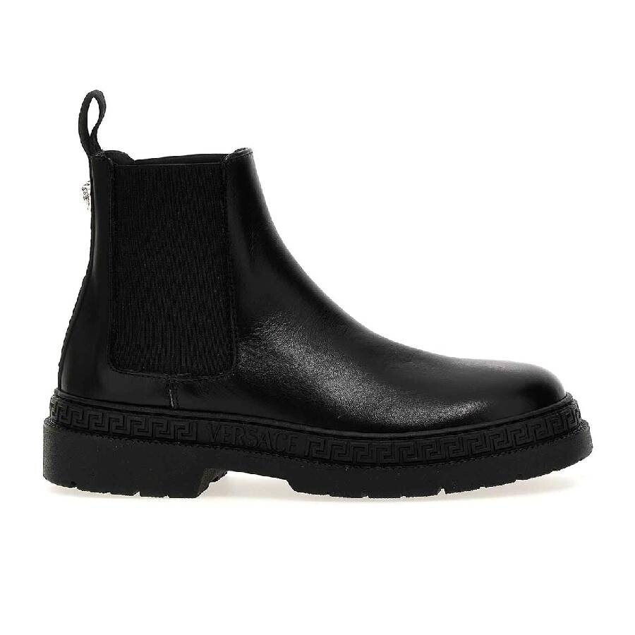 Young Versace Boys High Top Boots In Black