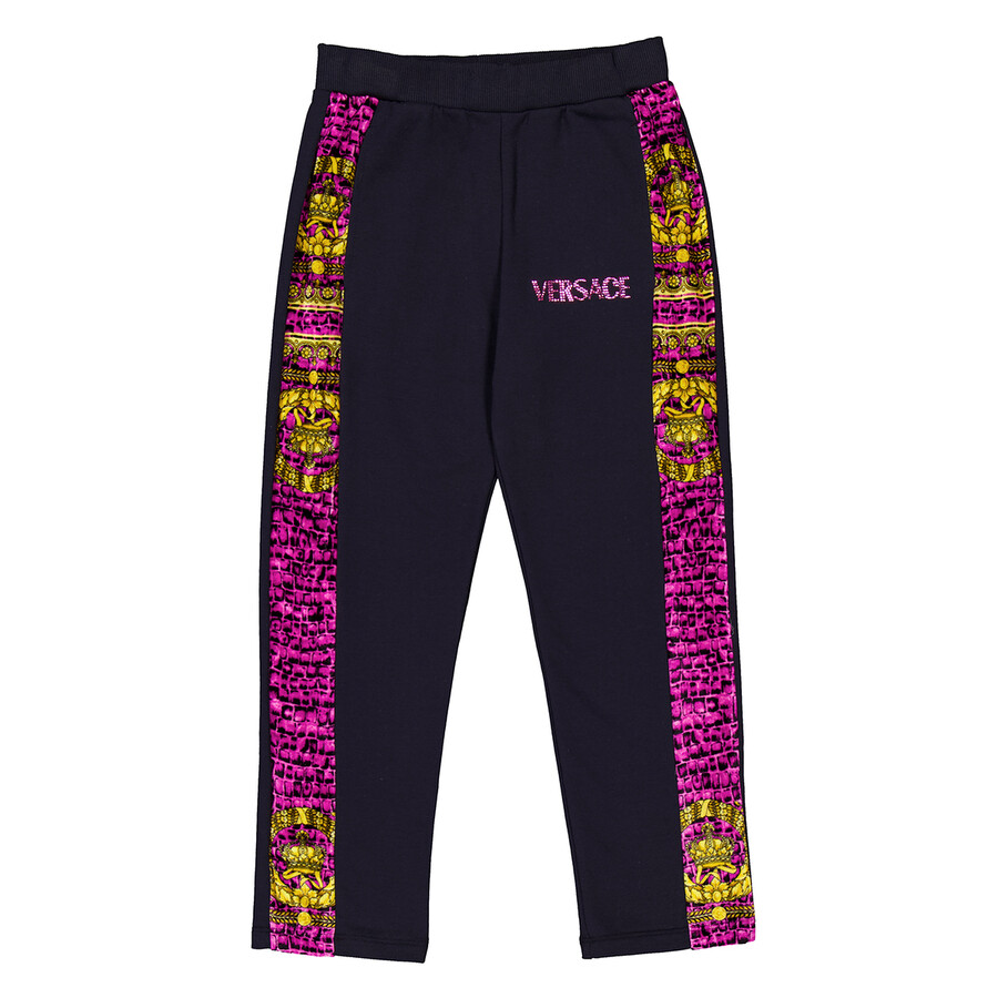 Girls Barocco Crocodile Logo Sweatpants