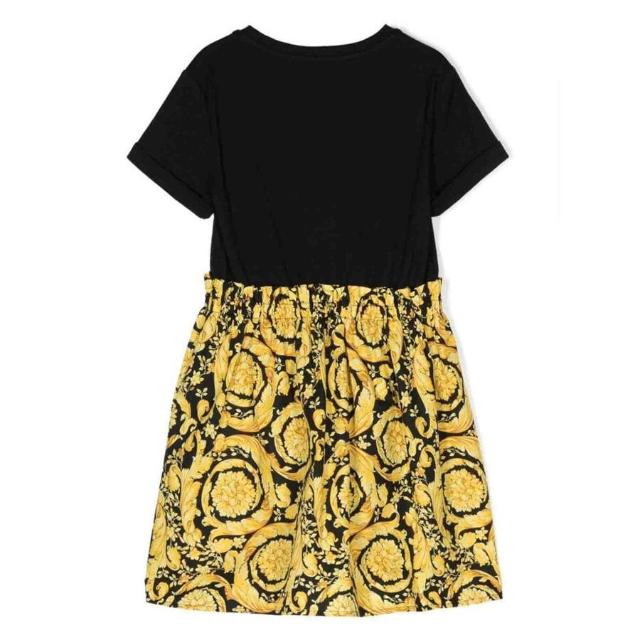 Young Versace Dress Kids Color Black In Gold Tone/black
