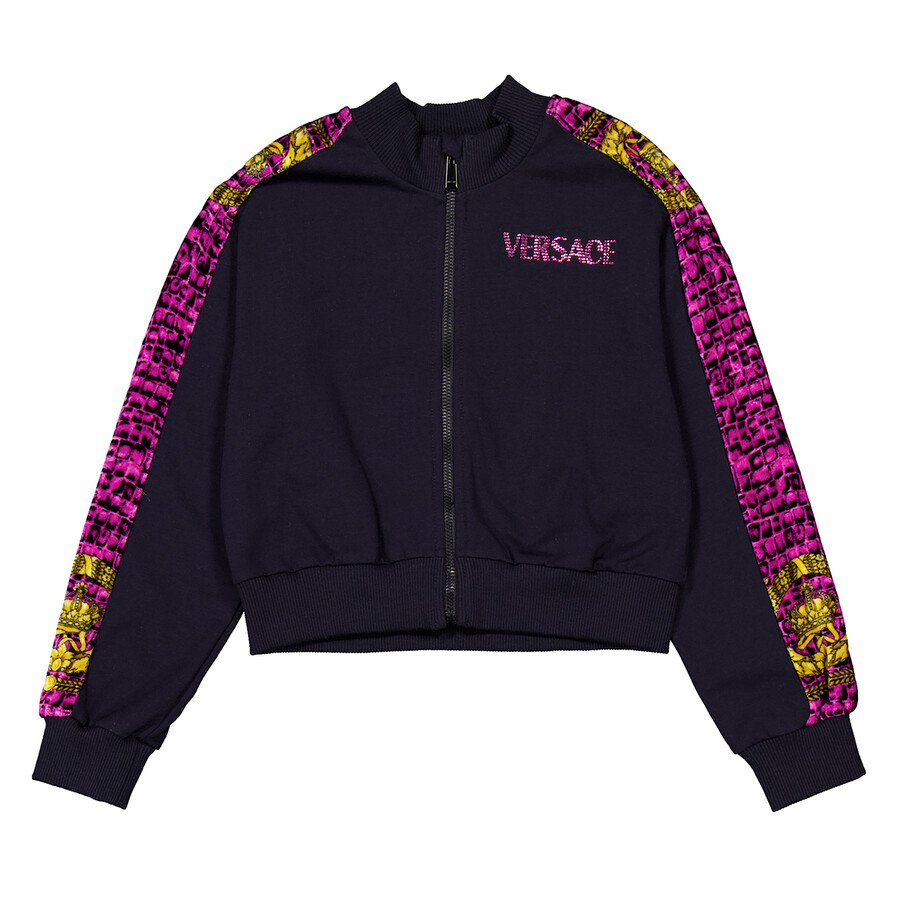Girls Barocco Logo Zip-Up Sweatshirt