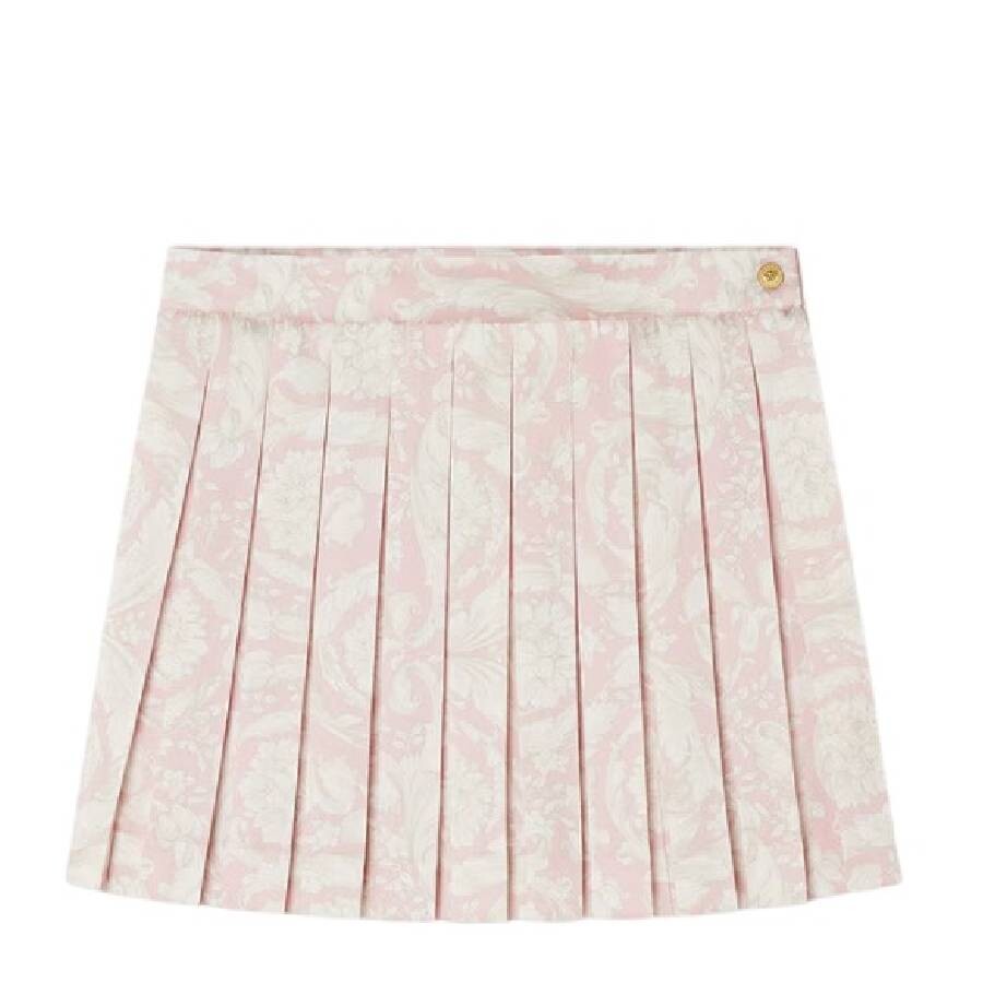 Girls Barocco Print Pleated Skirt