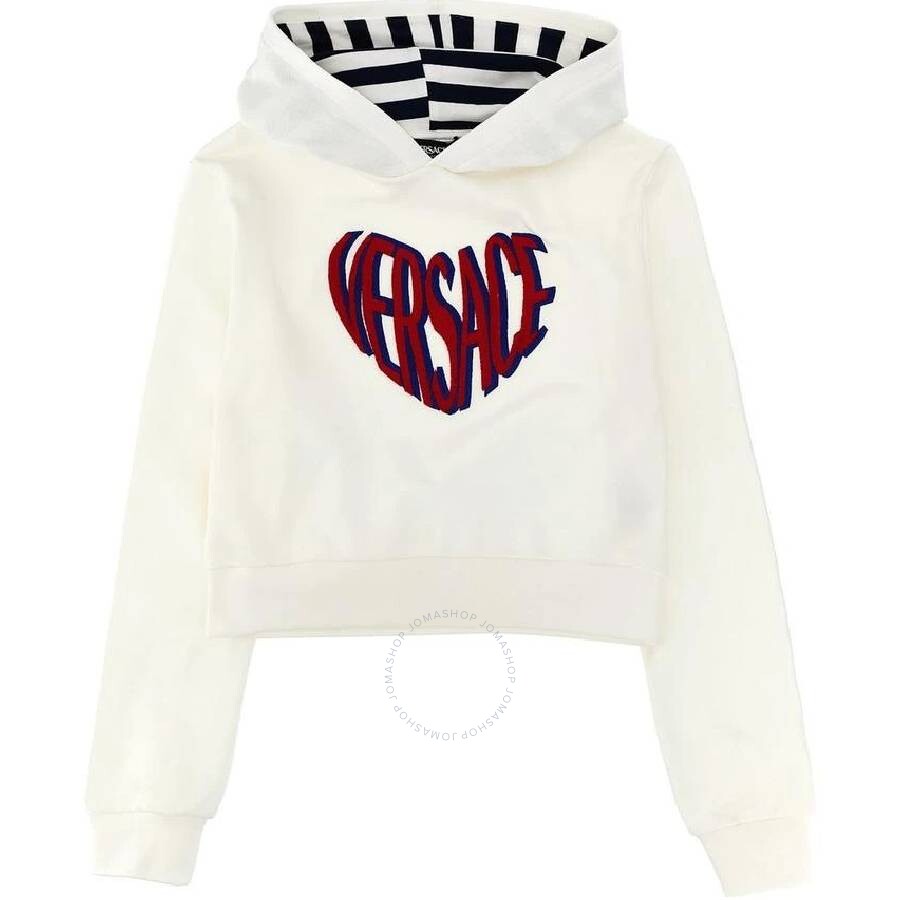 Young Versace Girls Long Cuffed Sleeves Sweatshirt In White