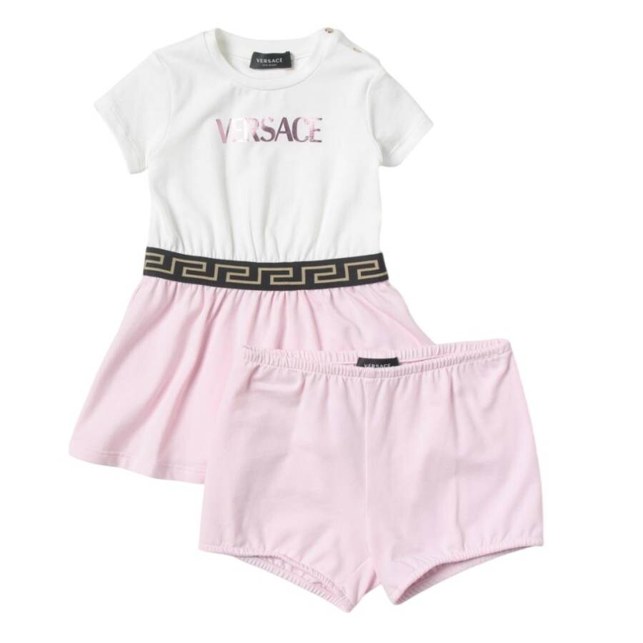 Young Versace Infant Logo Dress Set In Pink