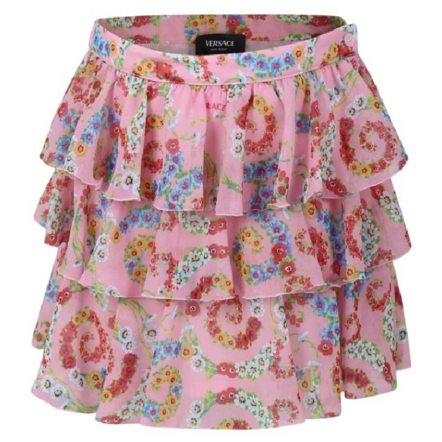 Kids Barocco Floral Ruffle Skirt