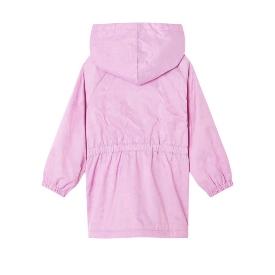 Young Versace Kids Barocco Jacquard Parka In Pink/silver Tone